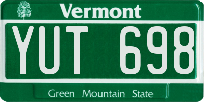 VT license plate YUT698