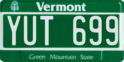 VT license plate YUT699