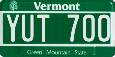 VT license plate YUT700