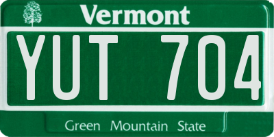 VT license plate YUT704