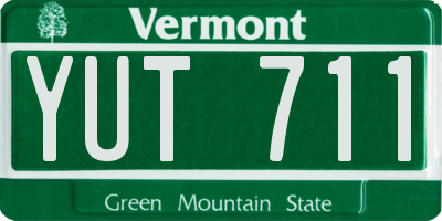 VT license plate YUT711