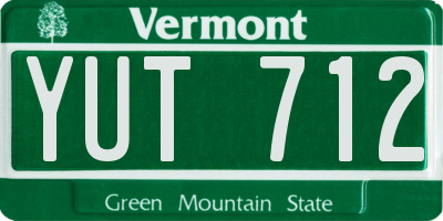 VT license plate YUT712