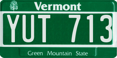 VT license plate YUT713