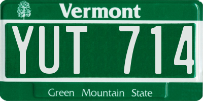 VT license plate YUT714