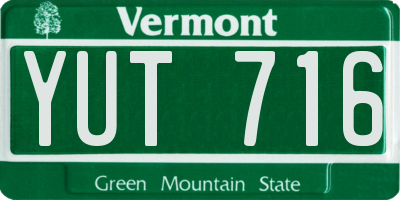 VT license plate YUT716