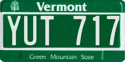 VT license plate YUT717