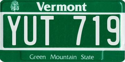 VT license plate YUT719