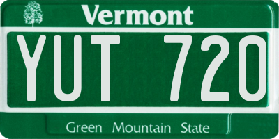 VT license plate YUT720