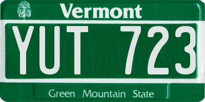 VT license plate YUT723