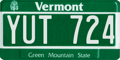VT license plate YUT724