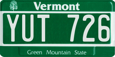 VT license plate YUT726