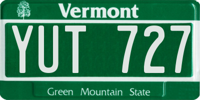 VT license plate YUT727