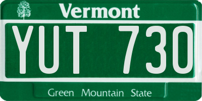 VT license plate YUT730