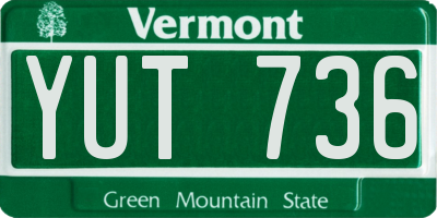 VT license plate YUT736