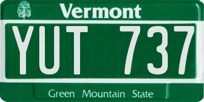 VT license plate YUT737
