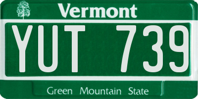 VT license plate YUT739