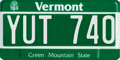 VT license plate YUT740