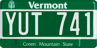 VT license plate YUT741