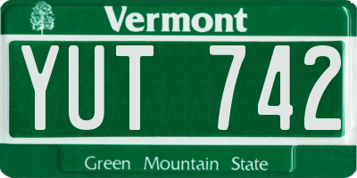 VT license plate YUT742