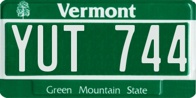 VT license plate YUT744