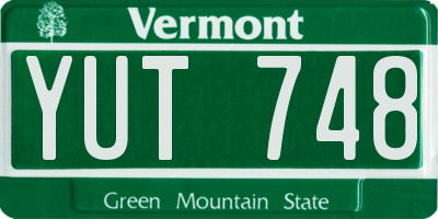 VT license plate YUT748