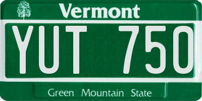 VT license plate YUT750