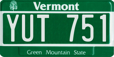 VT license plate YUT751