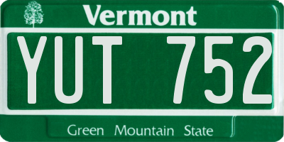 VT license plate YUT752