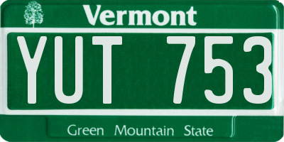VT license plate YUT753