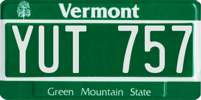 VT license plate YUT757