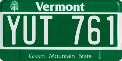 VT license plate YUT761