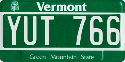 VT license plate YUT766