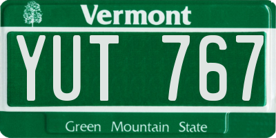 VT license plate YUT767