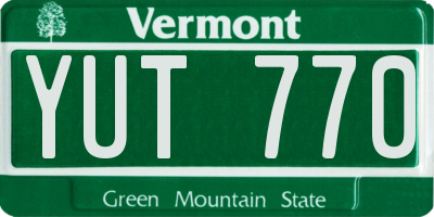 VT license plate YUT770