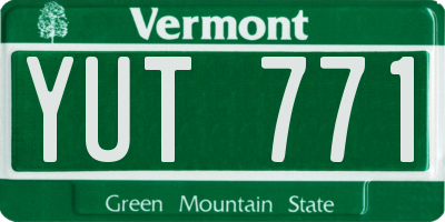VT license plate YUT771