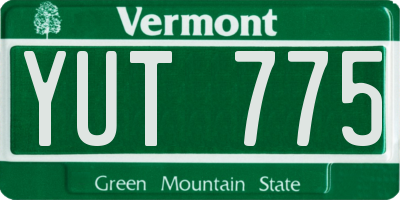 VT license plate YUT775
