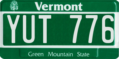 VT license plate YUT776