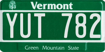 VT license plate YUT782