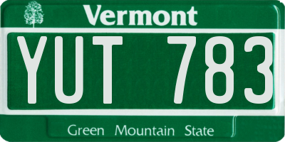VT license plate YUT783