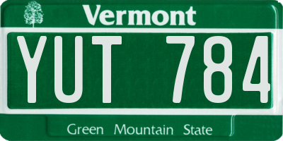 VT license plate YUT784