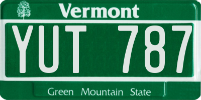 VT license plate YUT787