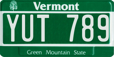 VT license plate YUT789