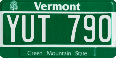 VT license plate YUT790