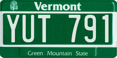 VT license plate YUT791
