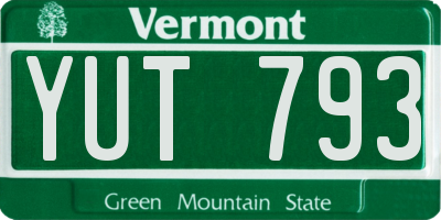 VT license plate YUT793