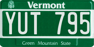 VT license plate YUT795