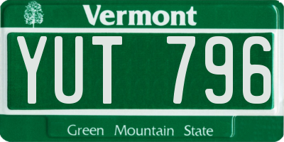 VT license plate YUT796