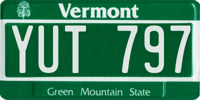 VT license plate YUT797