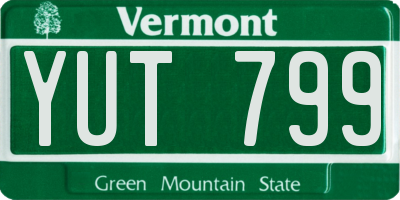 VT license plate YUT799
