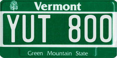 VT license plate YUT800